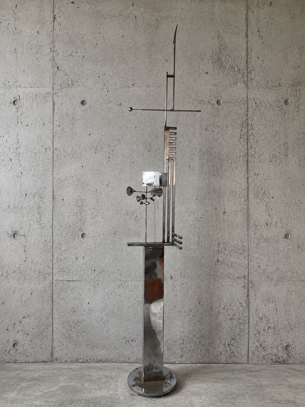 Vintage Chrome Kinetic Wind Catcher / Sculpture — c. 1970s