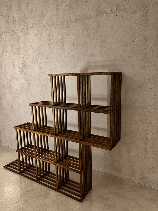 Midcentury 1970s Foldable Bookcase by Vico Magistretti – Italian Design