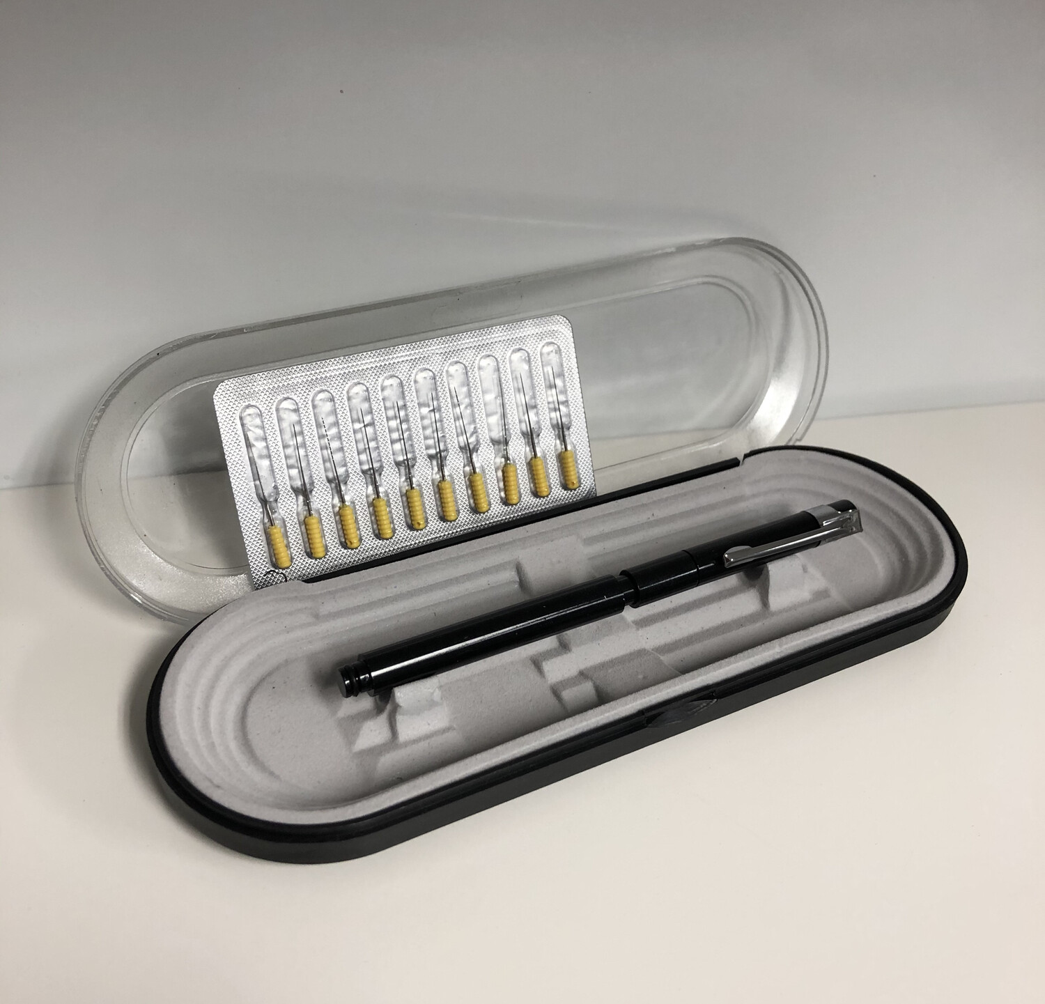 Set d’aiguilles à poussières: 1 support et 10 aiguilles