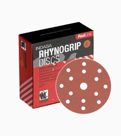 Disques abrasifs Rhynogrip Red Line P120  150mm 15Trous
