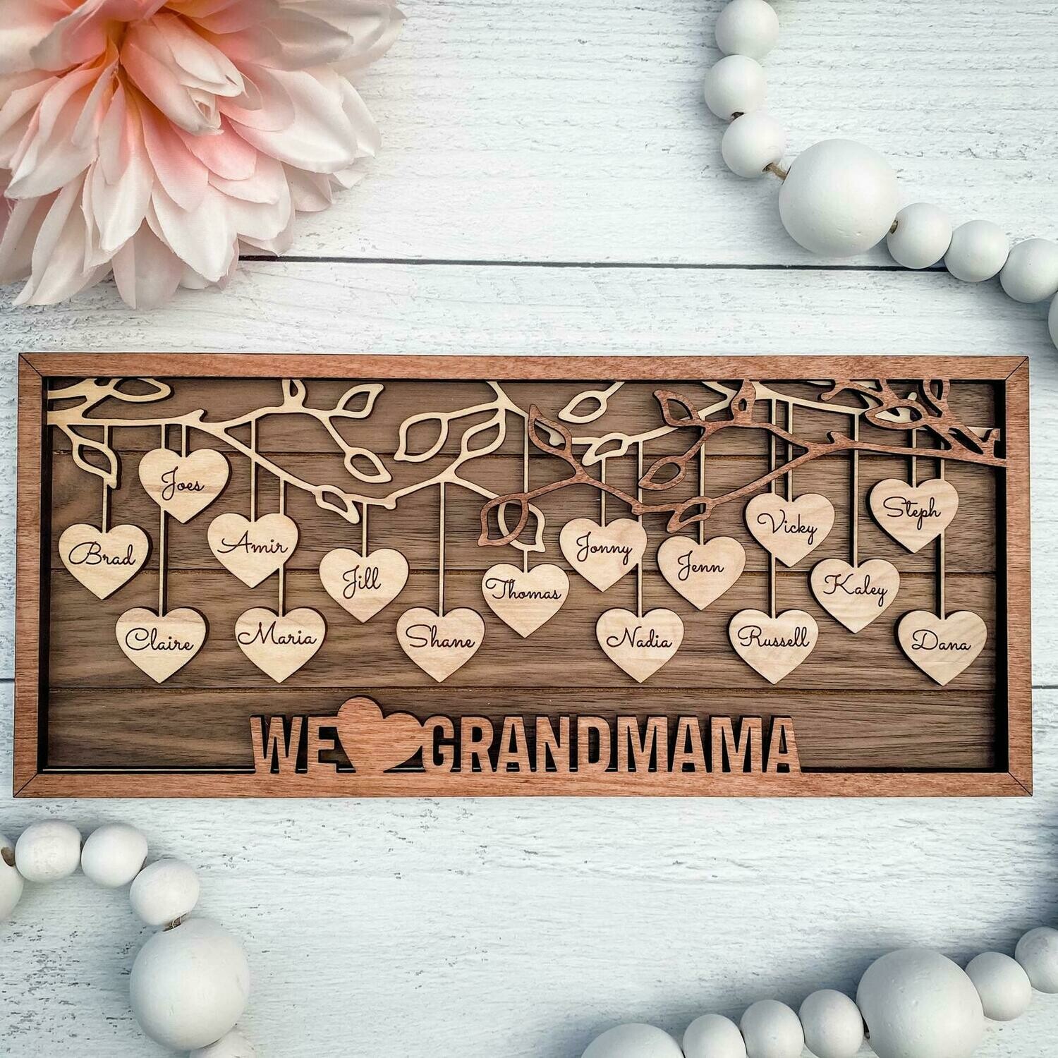 "Heart Strings" Family Frame Sign