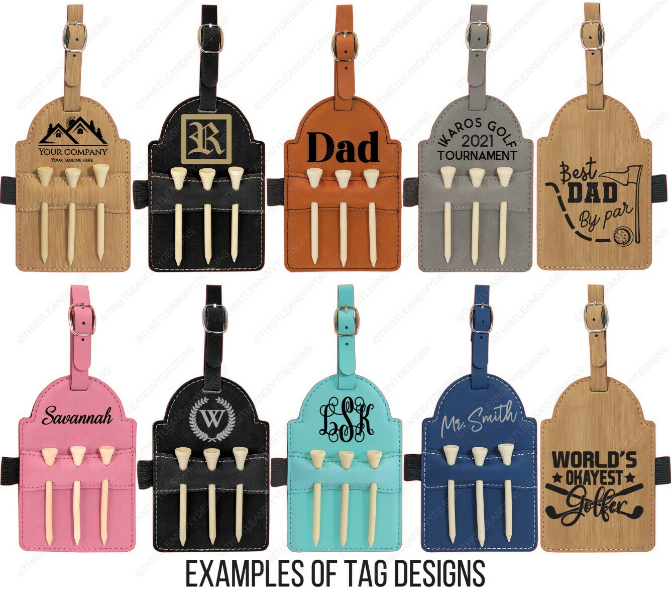 Personalized Golf Bag Tag and Tee Set