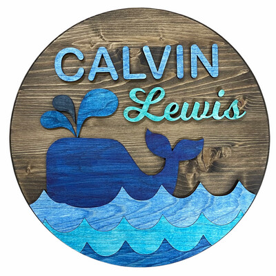 Embellished 3D Round Nursery Name Sign - Customized and Personalized