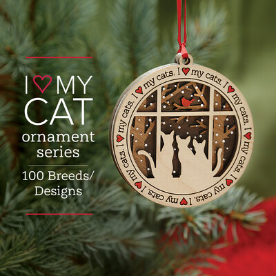 Personalized "I Love My..." Cat Ornament, Breed Specific
