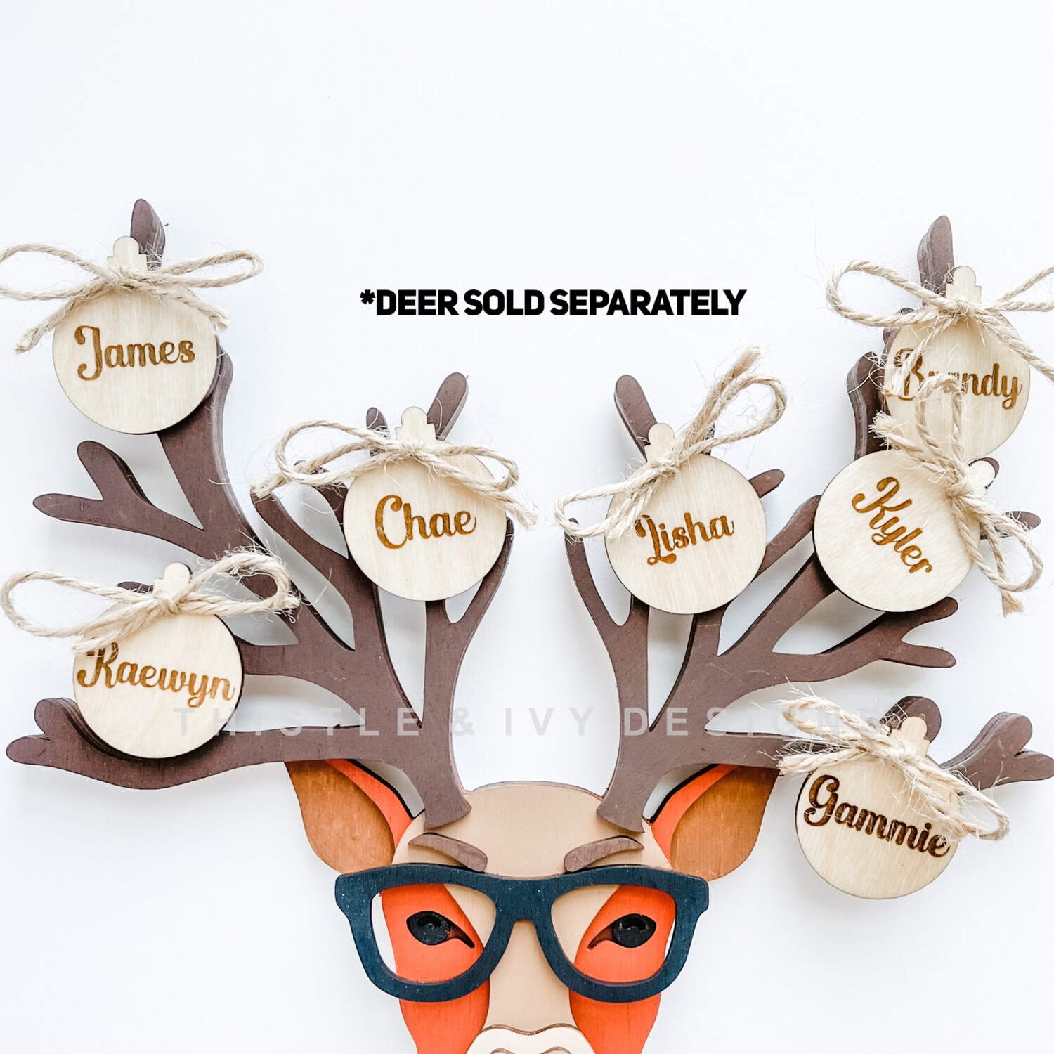 Engraved Mini Ornament Add On, for the Christmas Reindeer Holiday Wall Decor