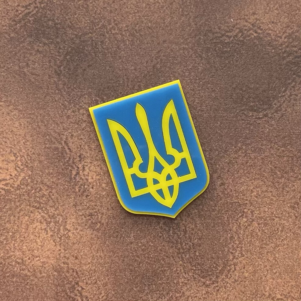 Ukraine (Україна) Tryzub (тризуб) Acrylic Inlay Magnet