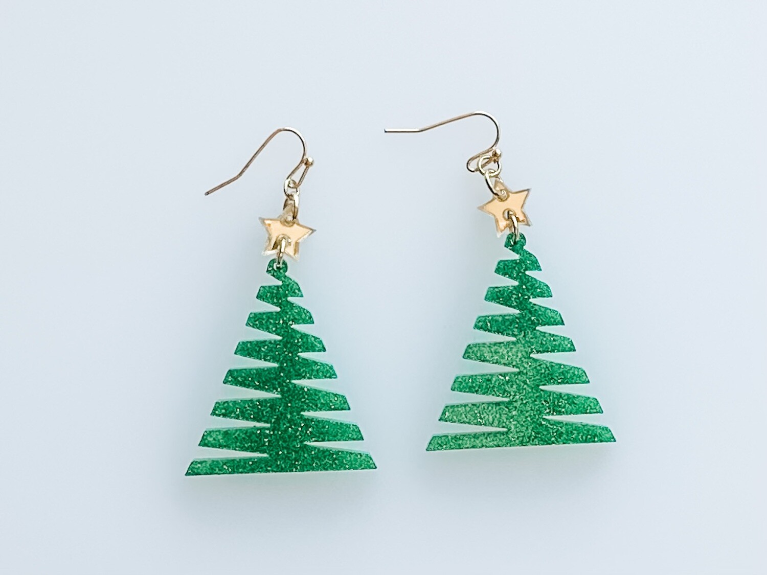 Glittery Christmas Tree Earrings