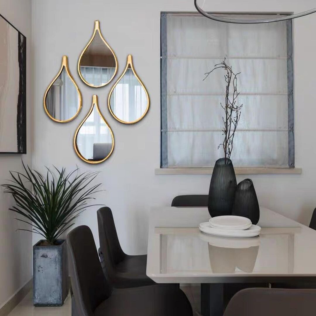 3 Piece Water-drops Mirror Wall Art