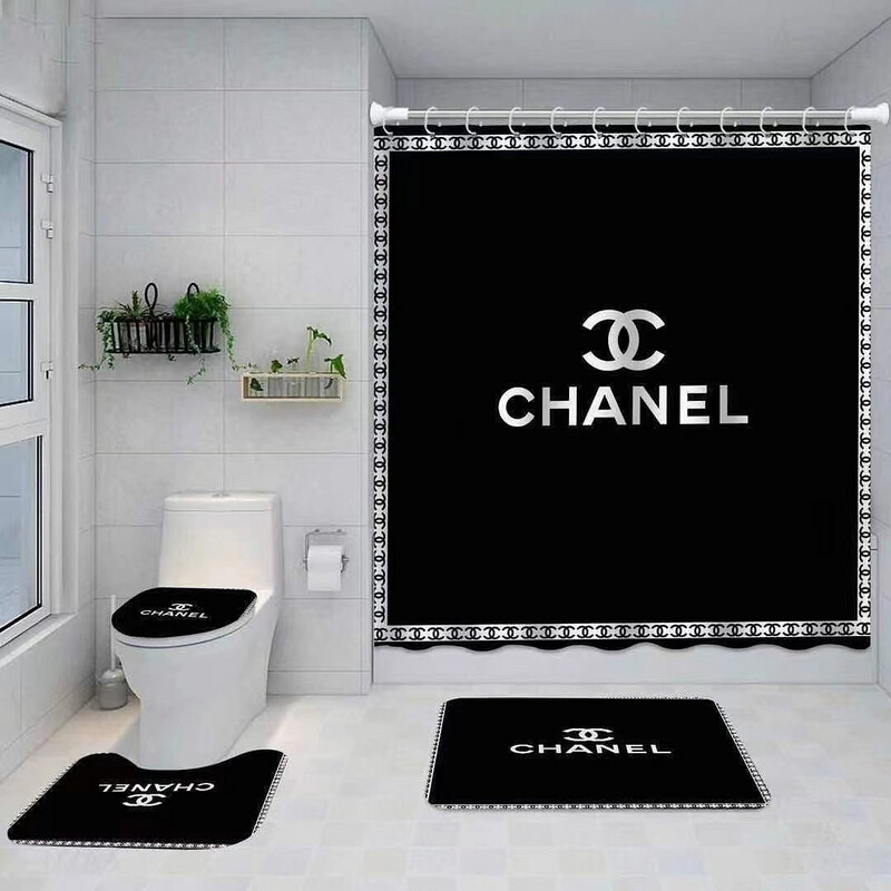 4 PCs Branded Shower Curtain Set