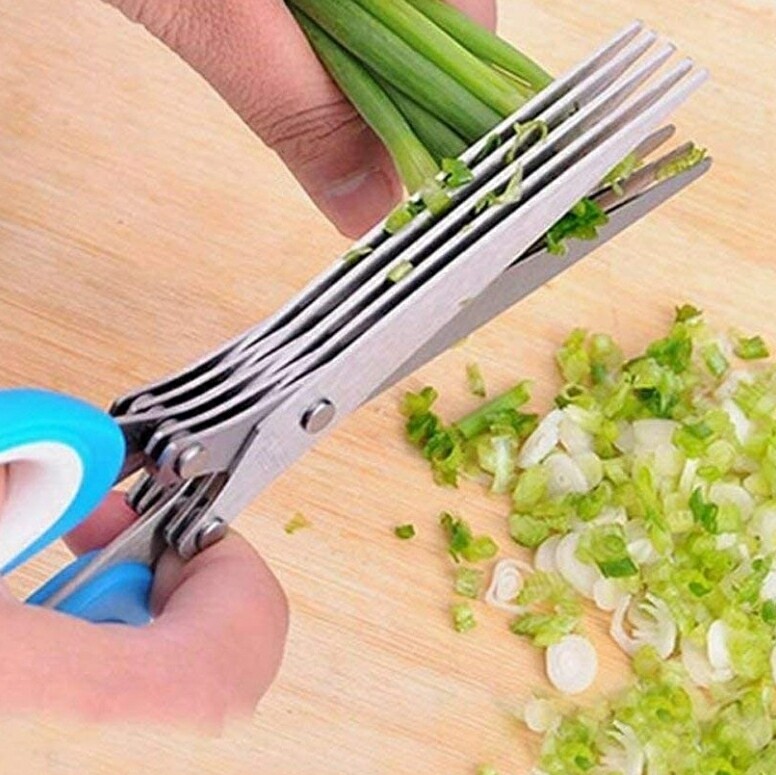 Vegetable Cutting Scissors, Clever Cutter, 5 Blade Scissors