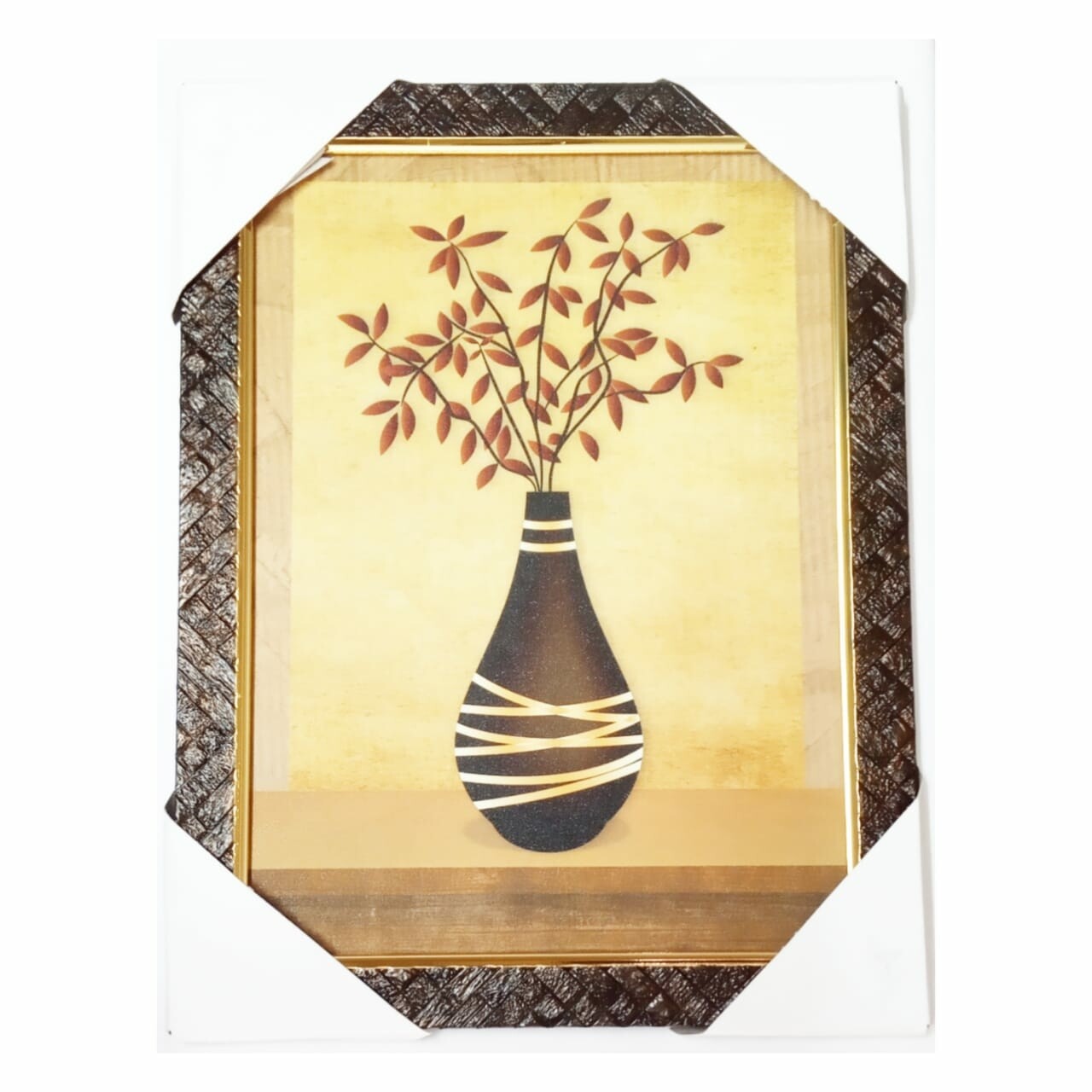 Brown Flower Vase Home Decorative Wooden Photo frame - 10x13inch - 1Piece