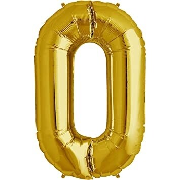 Party Time Balloon / Birthday Party Foil Balloon Number - 0 (Fills With Air)