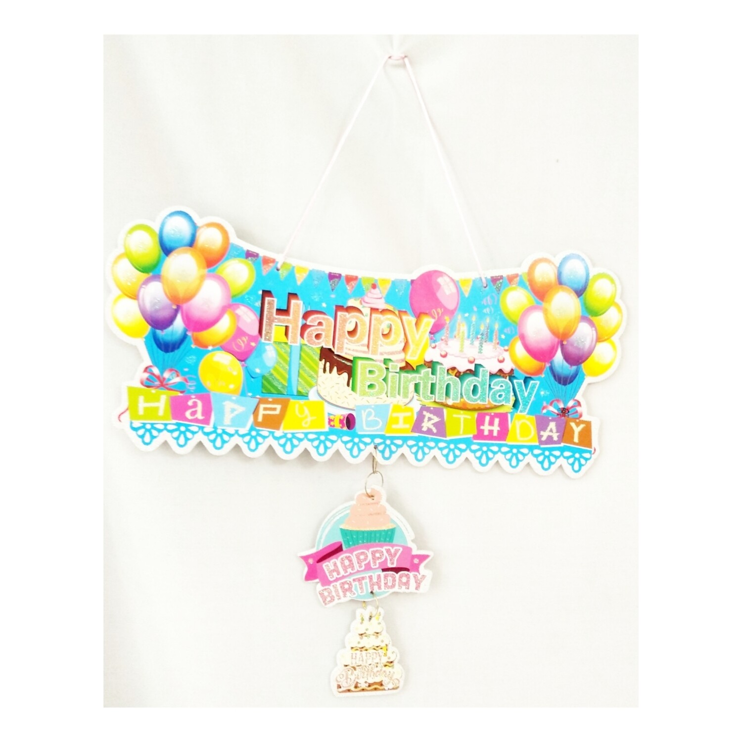 Thermocol Happy Birthday Hanging Board for Birthday Parties 