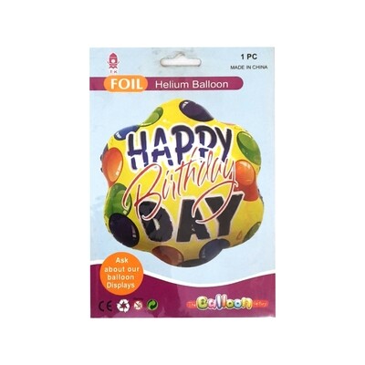 Happy Birthday Foil Balloon  (Random Color and Design) - All Colours and Designs are attractive