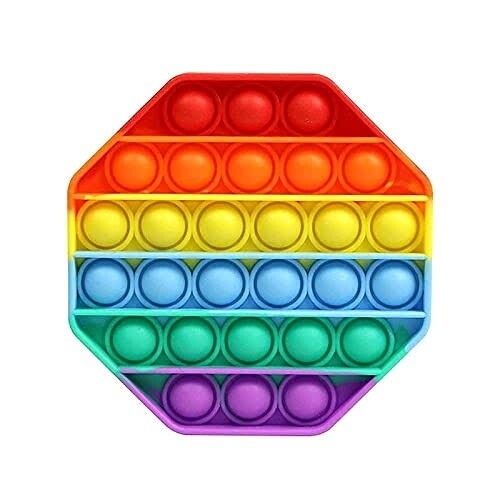 Hexagon Pop it, Fidget Toys,Rainbow, Push Bubble Sensory Great Fidget Toy,Game