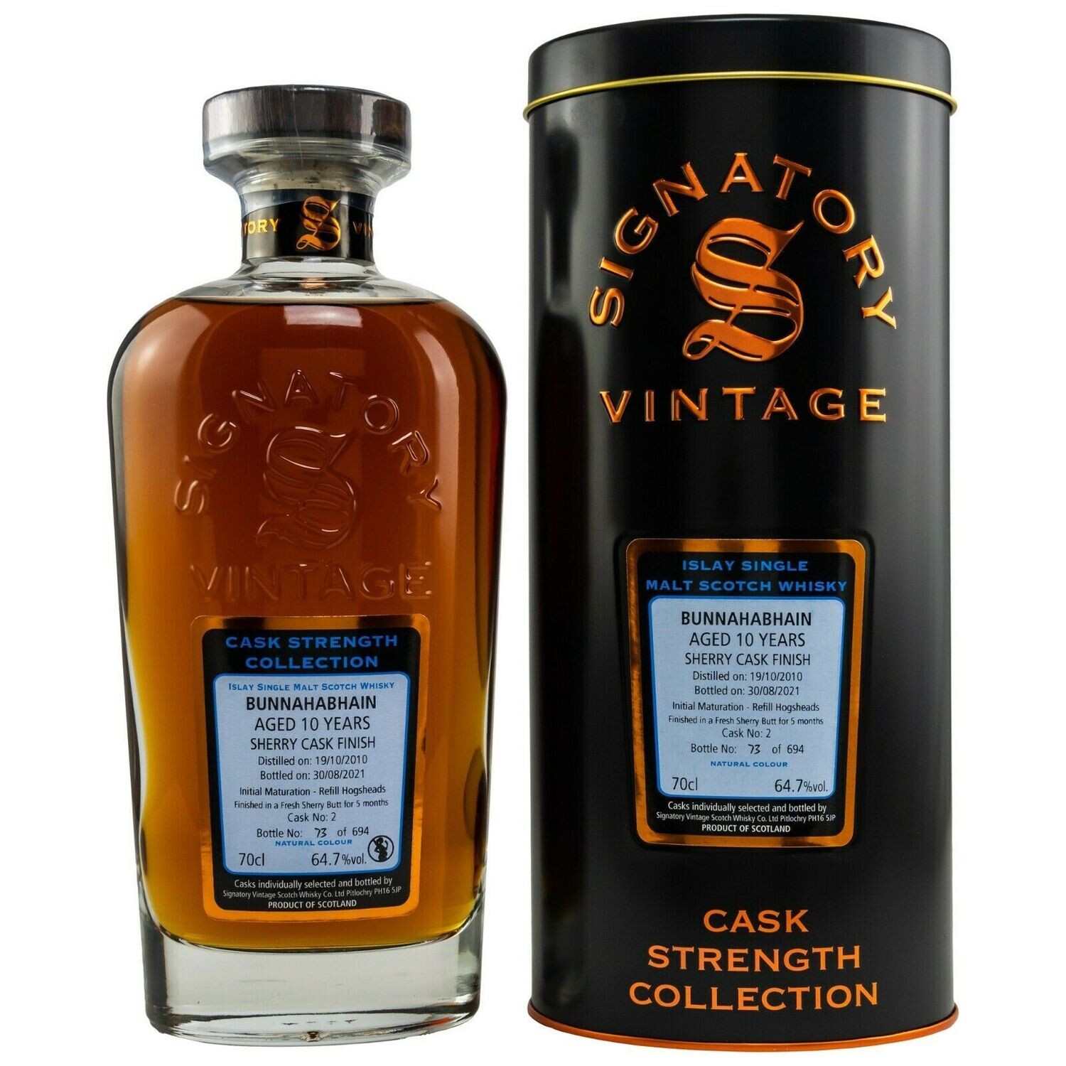 Bunnahabhain - 10 Jahre - 2010/2021 - SV Cask #2 - Hogshead/fresh sherry - Islay