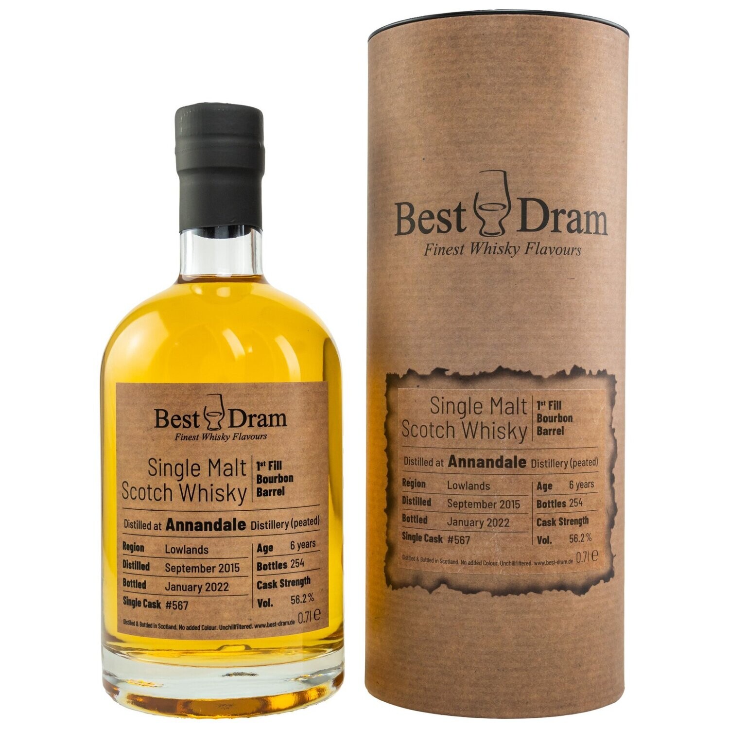 Annandale Peated - 2015/2022 - 6 Jahre - 1st Fill Bourbon Barrel - Best Dram
