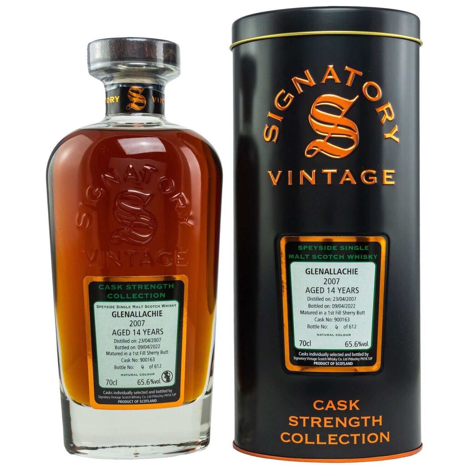 Glenallachie - 2007/2022 - 14 Jahre - Sig CS 1st Fill Sherry Butt #900163 - 65,6%