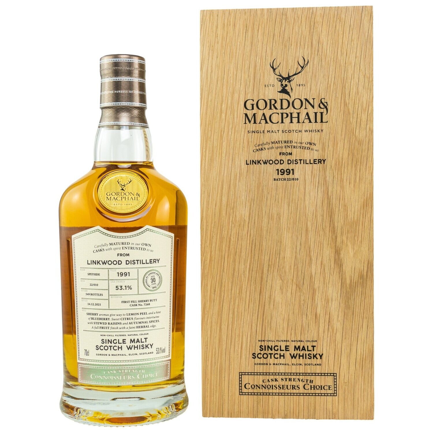 Linkwood - 30 Jahre - 1991/2021 -  G&M  - 53,1% - SInglecask 1. Fill Sherry Butt -