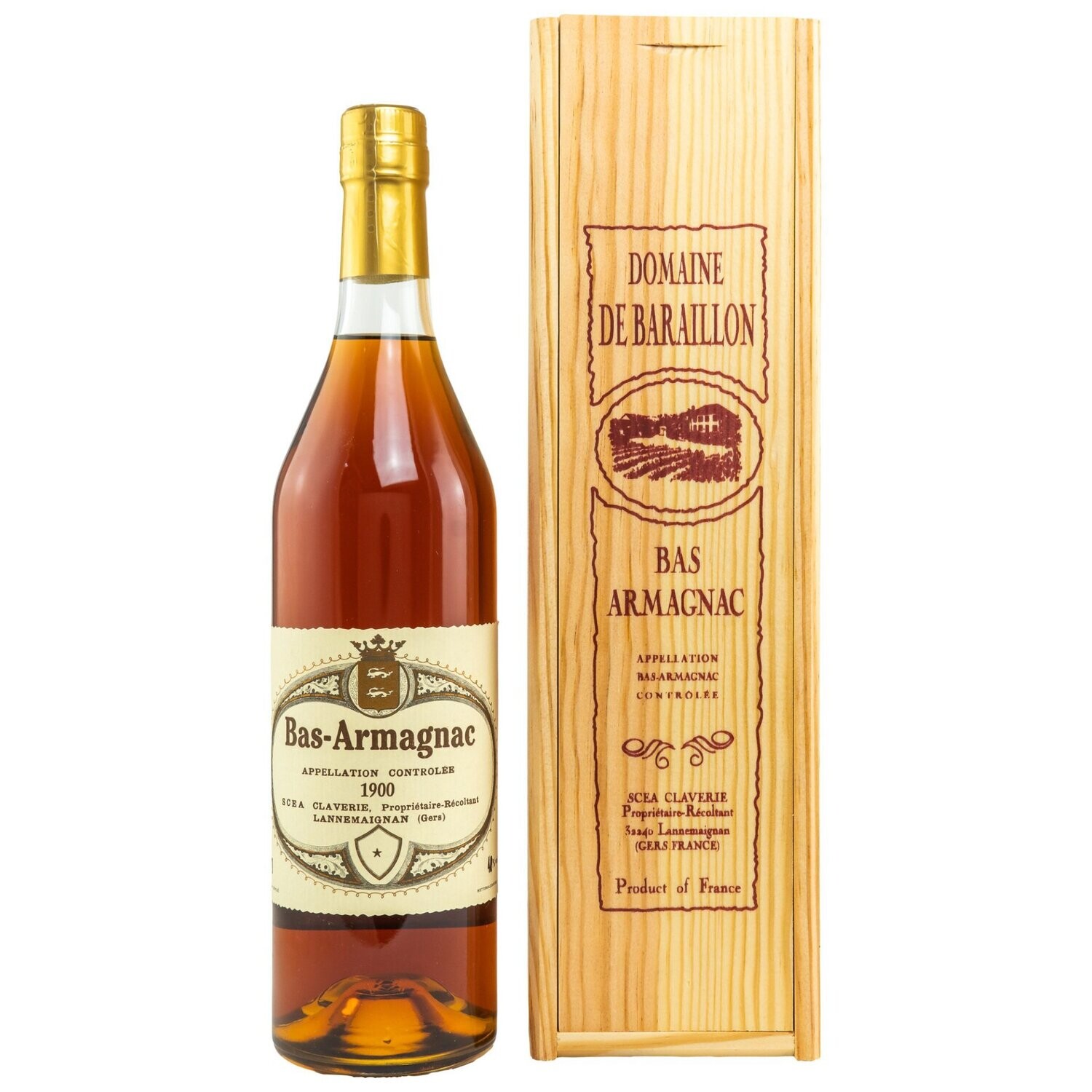 Domaine de Baraillon Bas Armagnac 1900 - 40% - über 120 Jahre