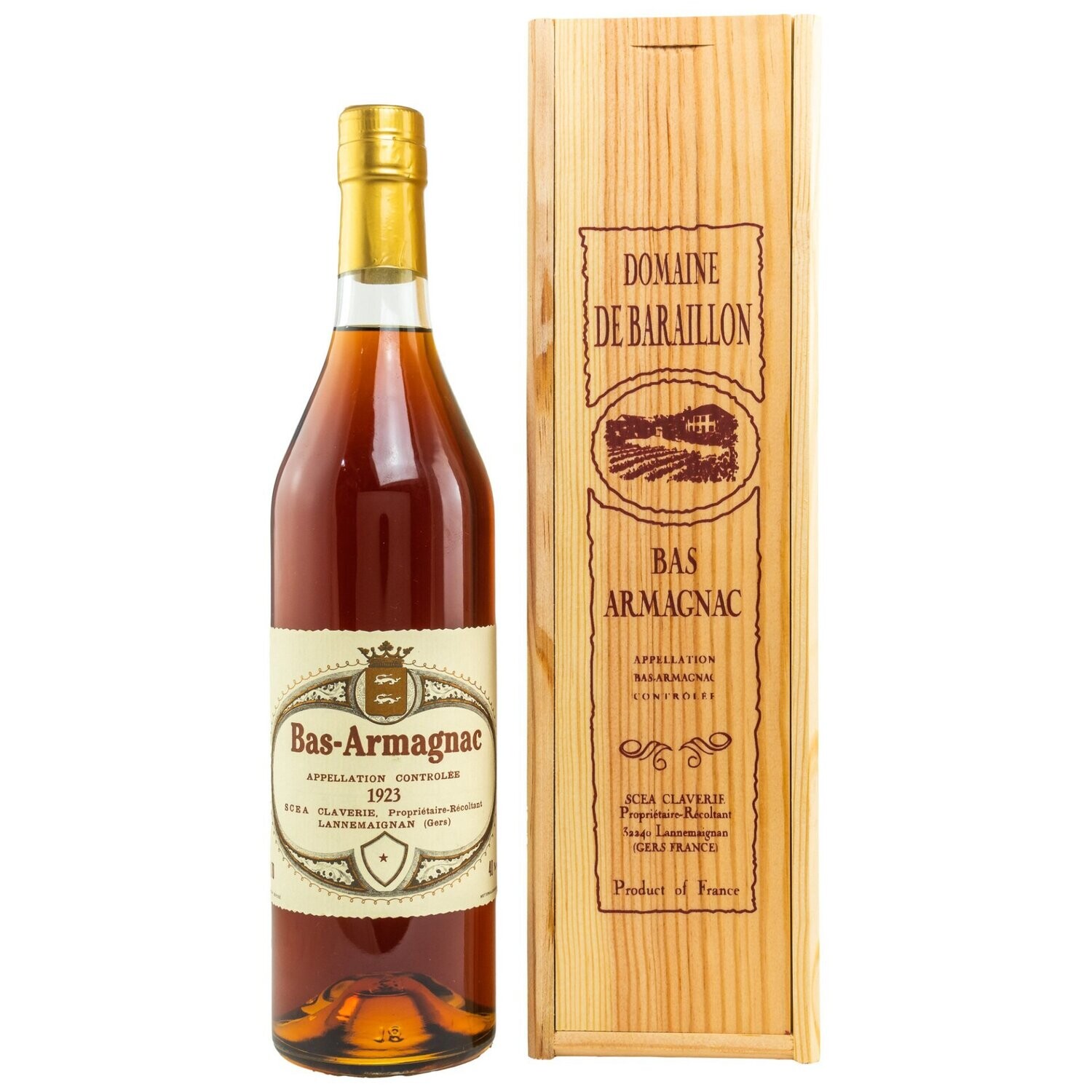 Domaine de Baraillon Bas Armagnac 1923 - 15.3.2022 - 40% - ca. 99 Jahre