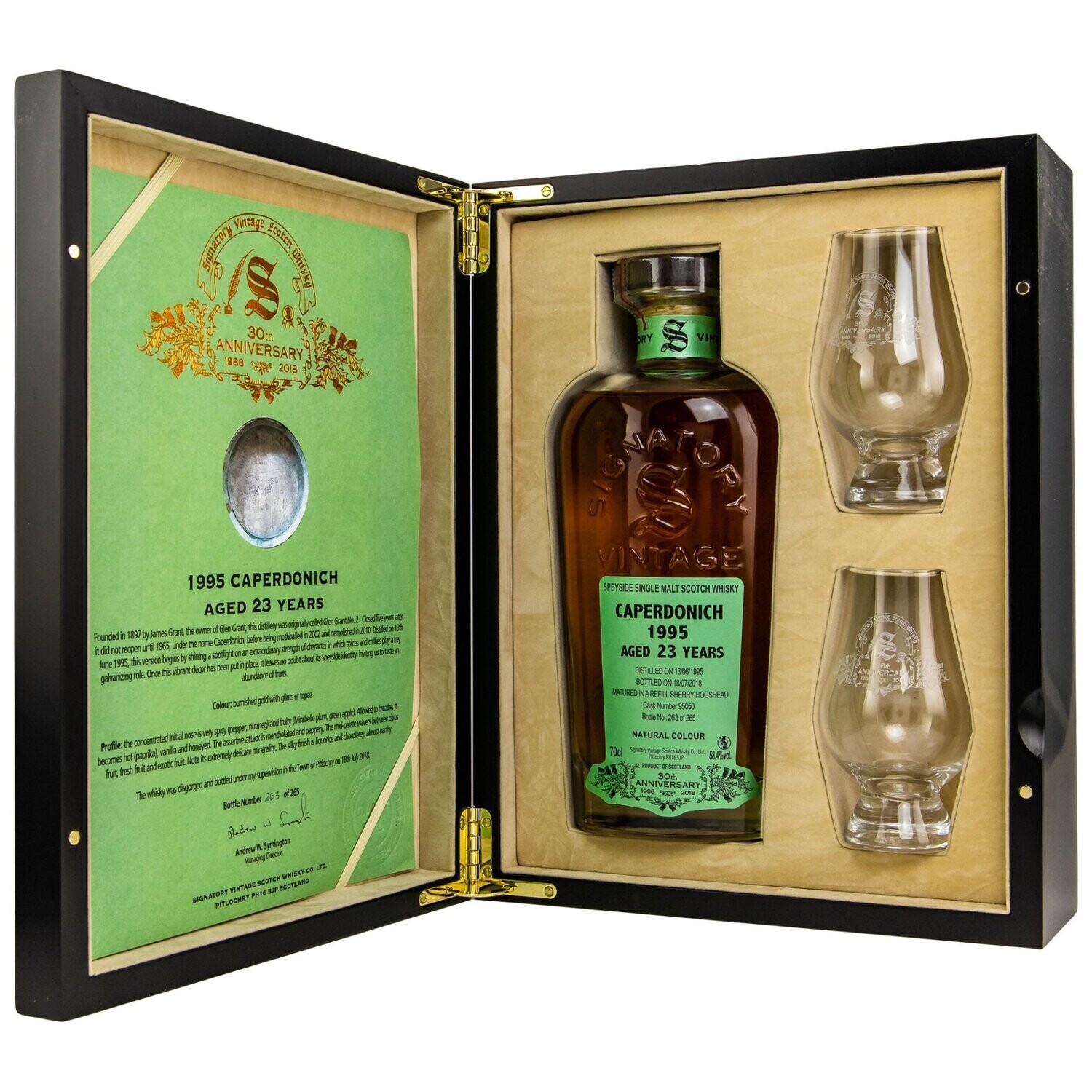 Caperdonich 1995/2018 30th Anniversary + 2 Gläser