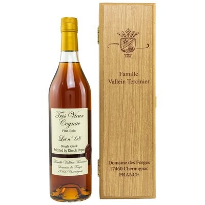 Très Vieux Cognac Fins Bois Lot N. 68
Vallein Tercinier
Selected by Kirsch Import - 54 Jahre - 46,3%
