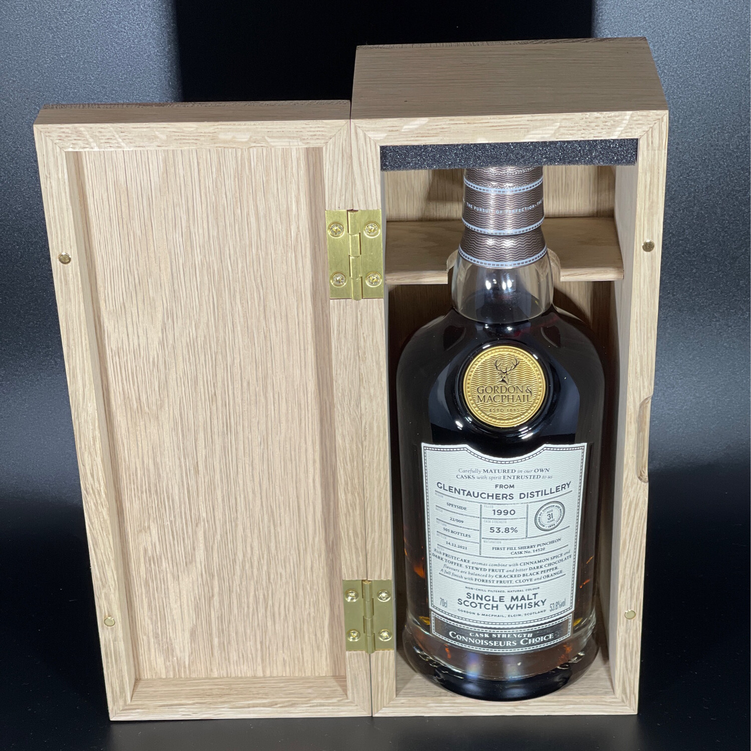 ​Glentauchers 1990/2021 - 
GM CC - 31 Jahre - 1. Fill Sherry Puncheon # 14520 - 53,8%