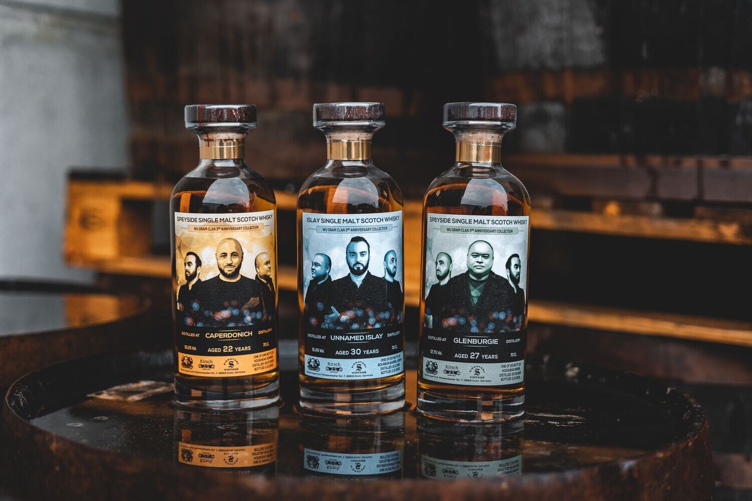 Wu Dram Clan - 3. Anniversary Collection - 3 Flaschen Gesamt Caperdonich, Glenburgie Unnamed Islay
