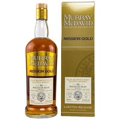 ​Malts of Islay 1988/2022 – Trilogy I – Mission Gold - 34 Jahre - 51,4% - Px Finish