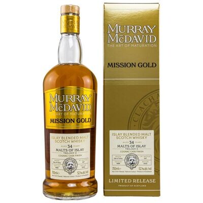 ​Malts of Islay 1988/2022 – Trilogy II – Mission Gold - 34 Jahre - 52,1% - Cognac Finish
