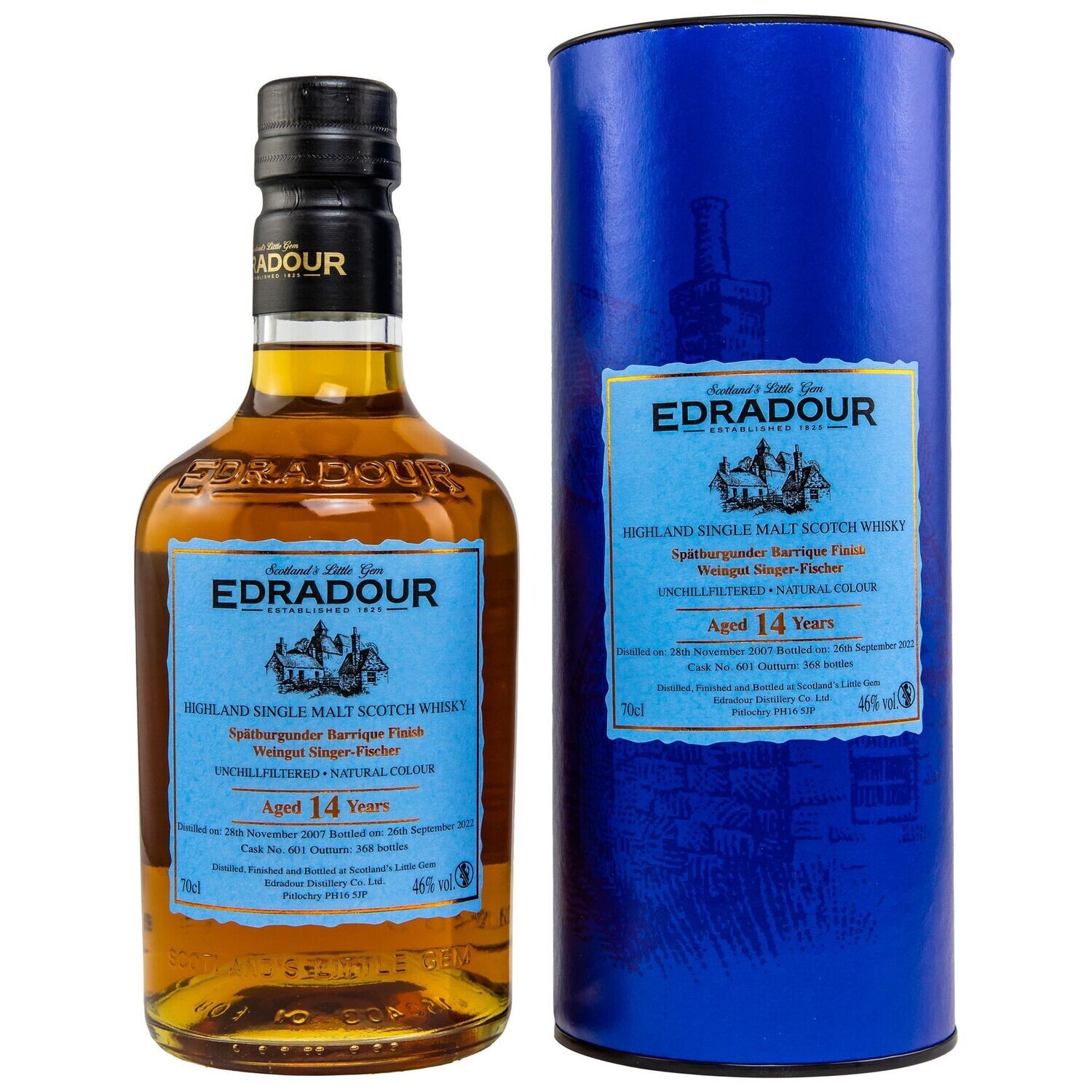 Edradour 2007/2022 – Singer-Fischer Spätburgunder #601 Highland Single Malt Scotch Whisky -  14 Jahre - 46%