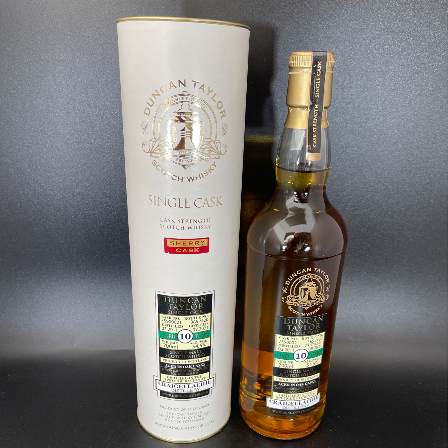 Craigellachie - 10 Jahre - 54,5% - 2011/2021 - Sherry Cask # 75900021 - Duncan Taylor