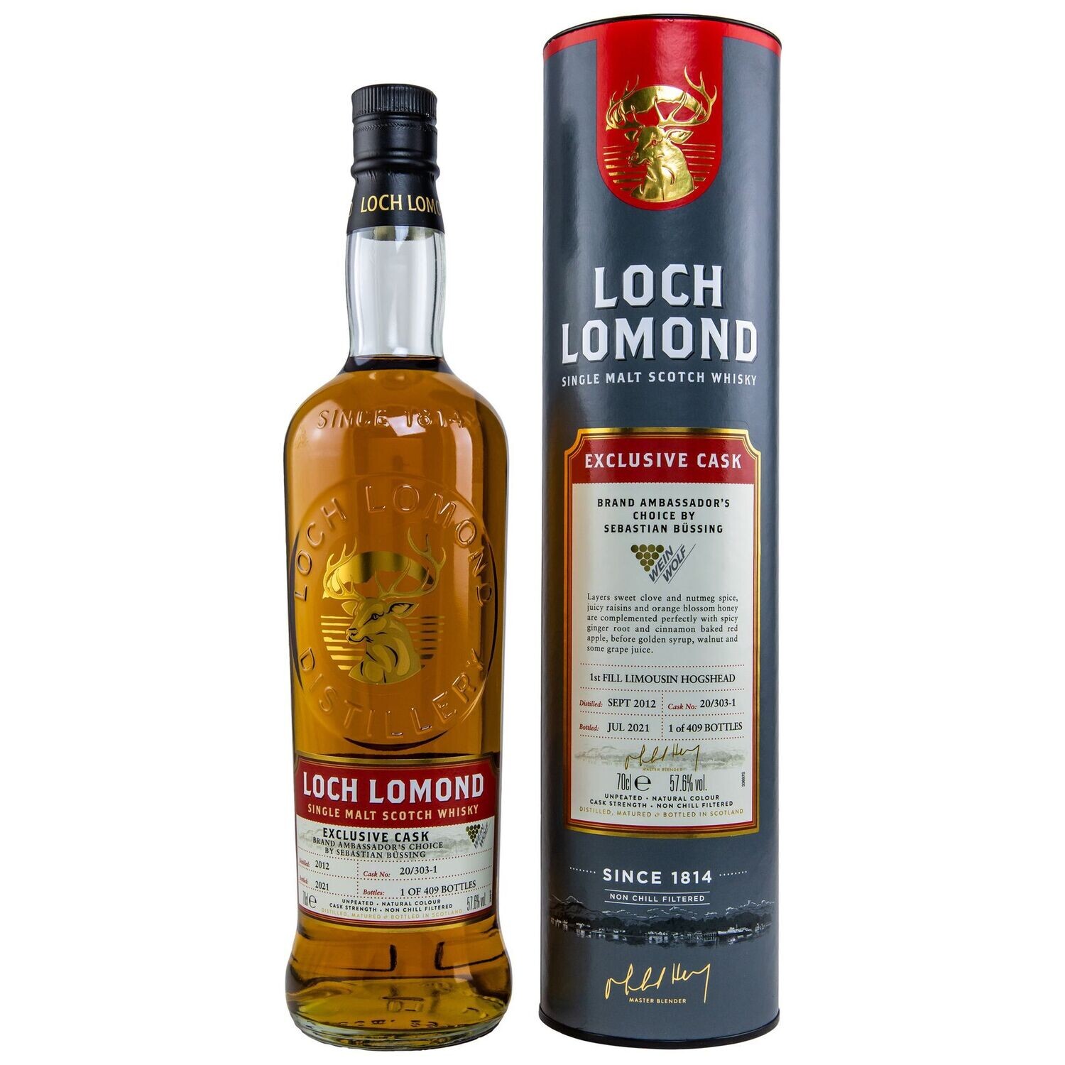 Loch Lomond 2012/2021 Single Cask - 8 Jahre - Limousin Hogshead #20/303-1 - 57,6%