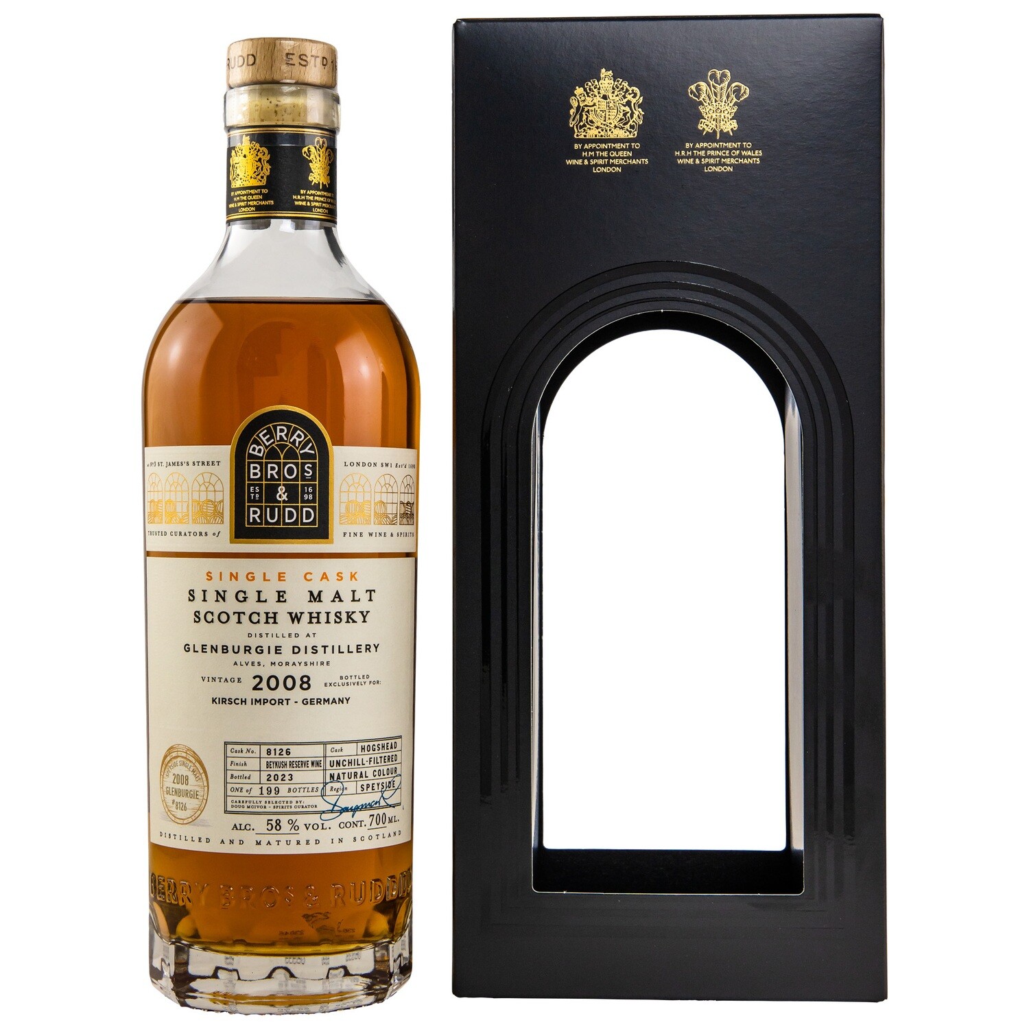 Glenburgie 2008/2023 Beykush Reserve Wine Finish - #8126 - (Berry Bros & Rudd) - Kirsch