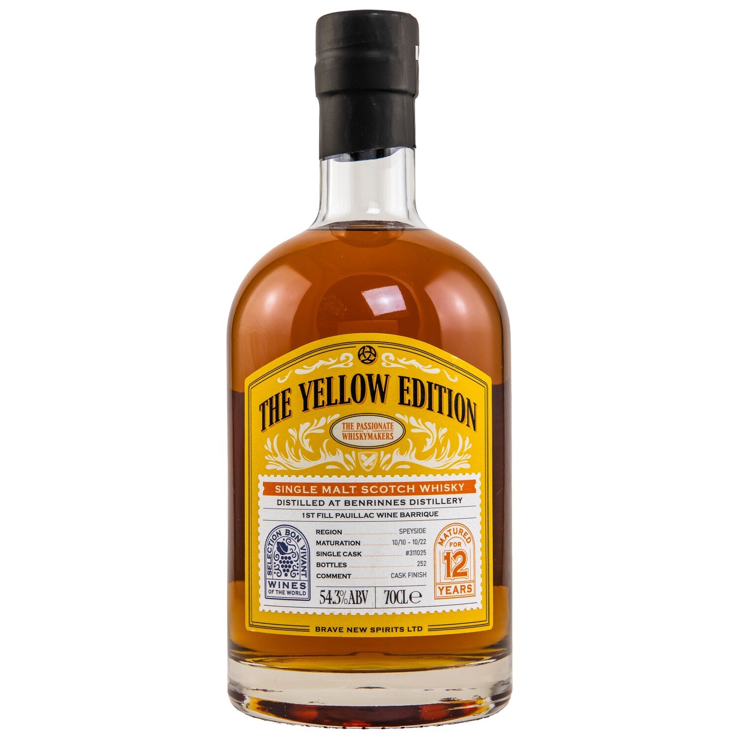 Benrinnes 2010/2022 - 12 Jahre - 1st Fill Pauillac Cask Finish #311025 - The Yellow Edition - Brave New Spirits