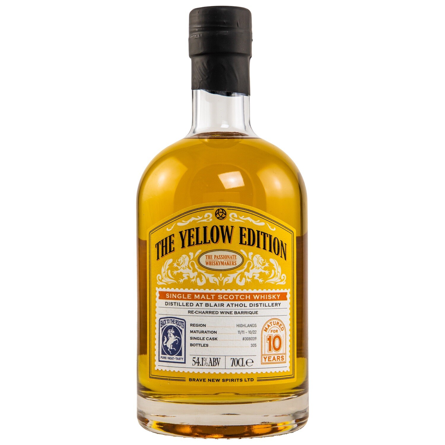 Blair Athol 2011/2022 - 10 Jahre - Re-Charred Wine Barrique #308039 - The Yellow Edition - Brave New Spiritis