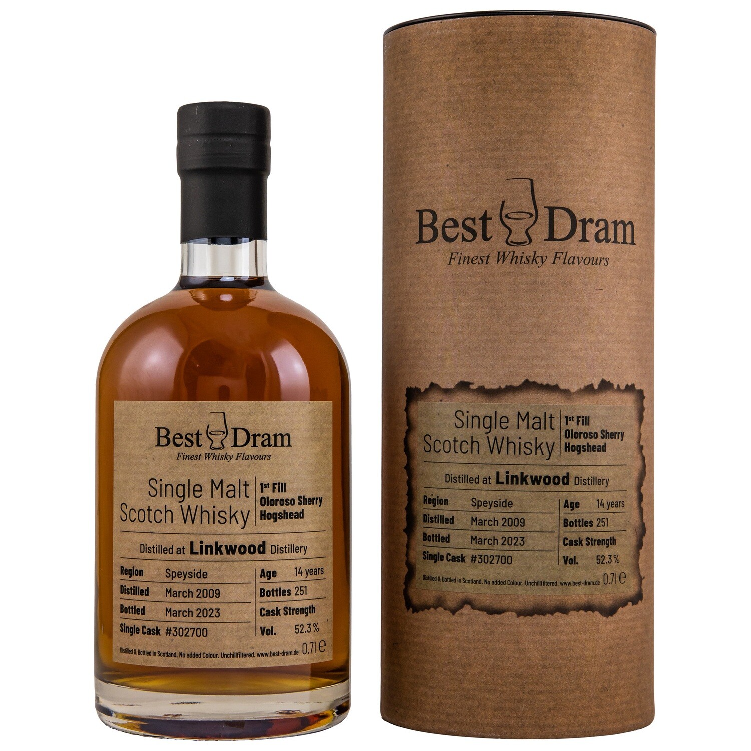 Linkwood 2009/2023 - 14 Jahre - 1st Fill Oloroso # 302700 (Best Dram) - 52,3%