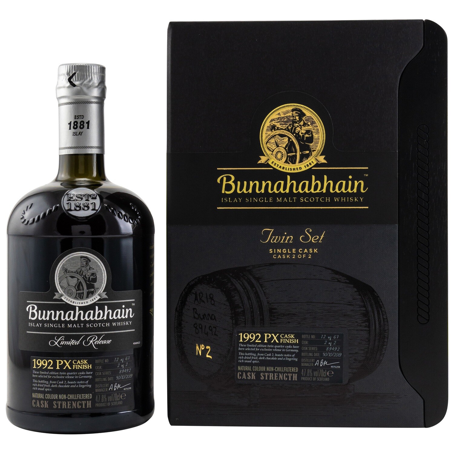 Bunnahabhain 1992/2019 - PX Quarter Cask Twin Set #2 - 47,8%