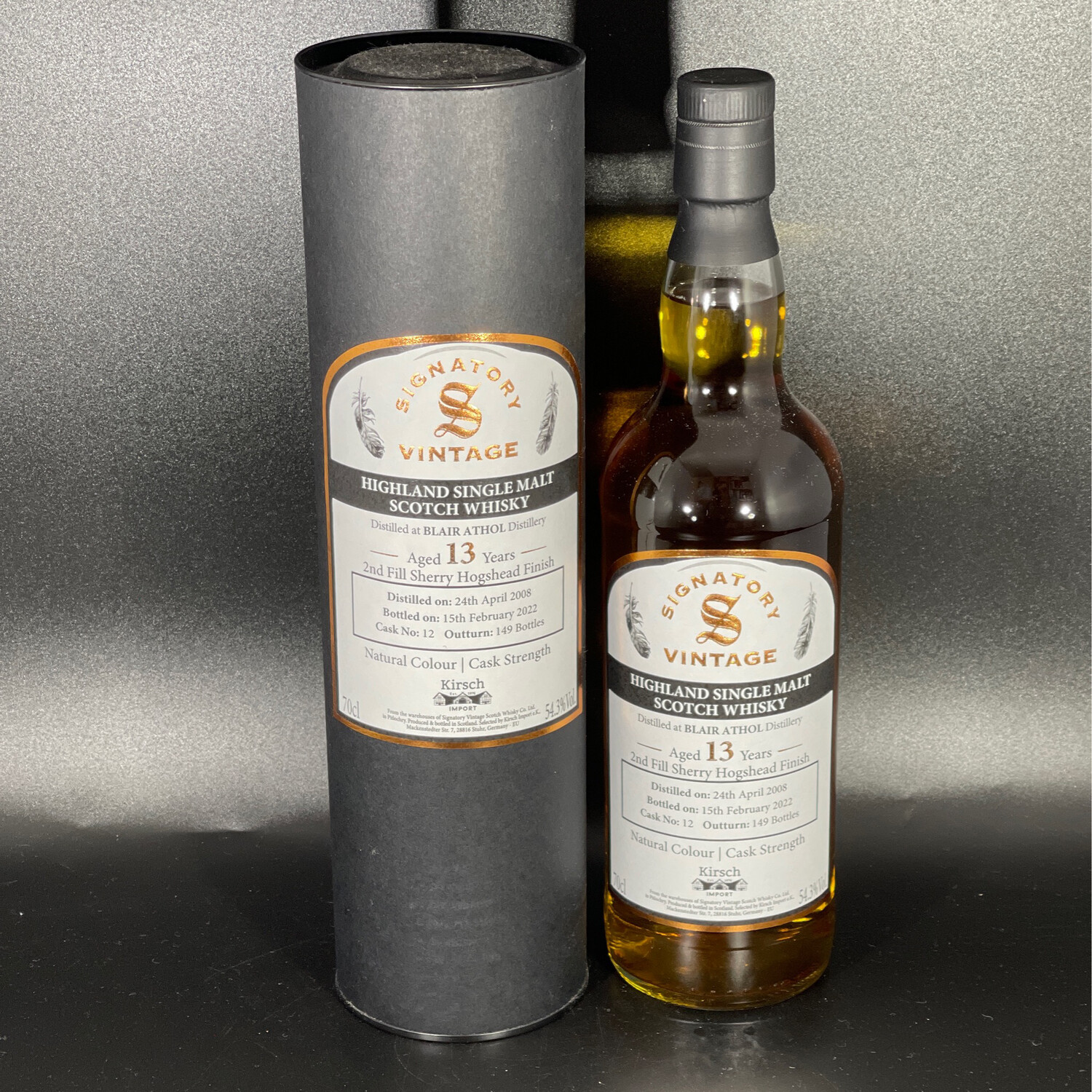 Blair Athol - 2008/2022 13 Jahre - Signatory - 2. Fill Sherry Hogshead Finish # 12- 54,3%