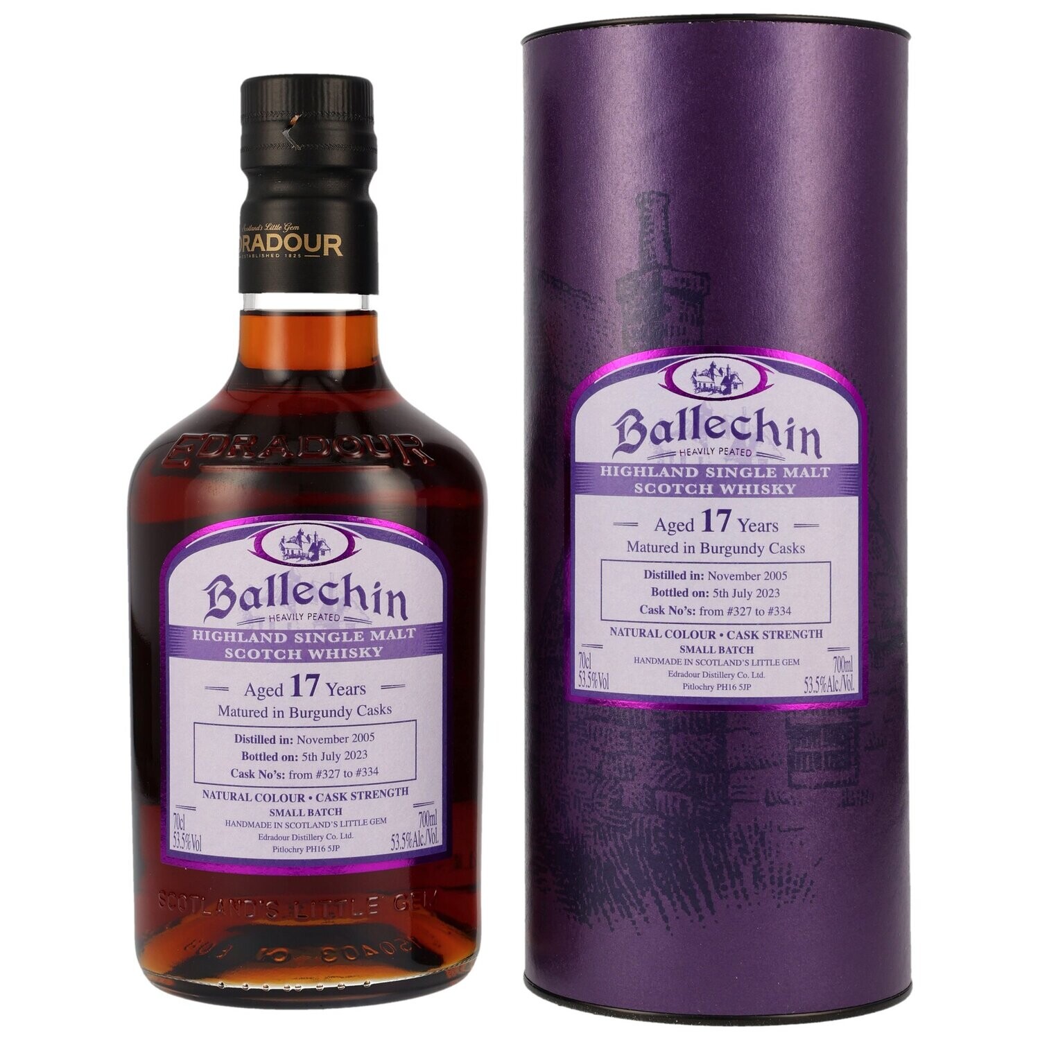 Ballechin 17 Jahre - 53,5% - 0,7L - Bugundy Cask #327 to 334