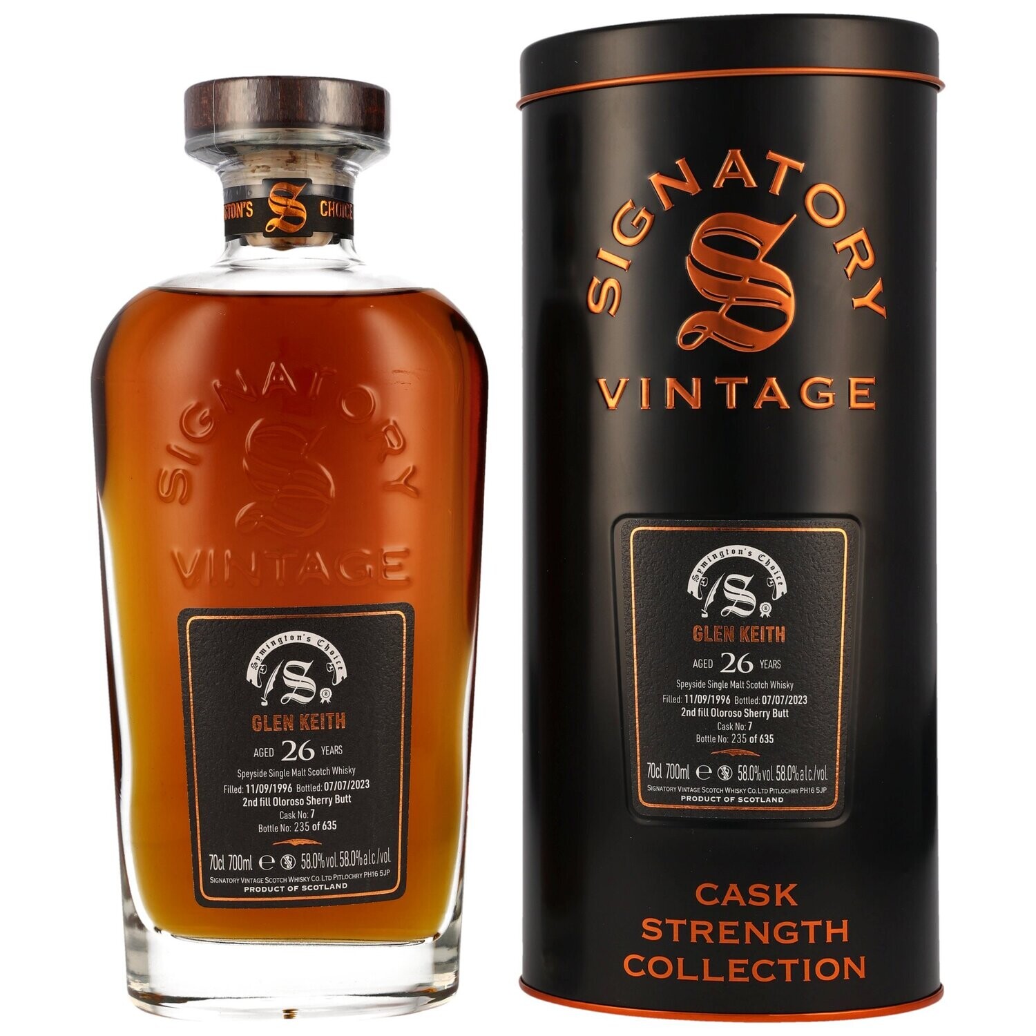 Glen Keith 1996/2023 - 26 Jahre - 2. Fill Sherry #7 - 58% - Symingtons Choice