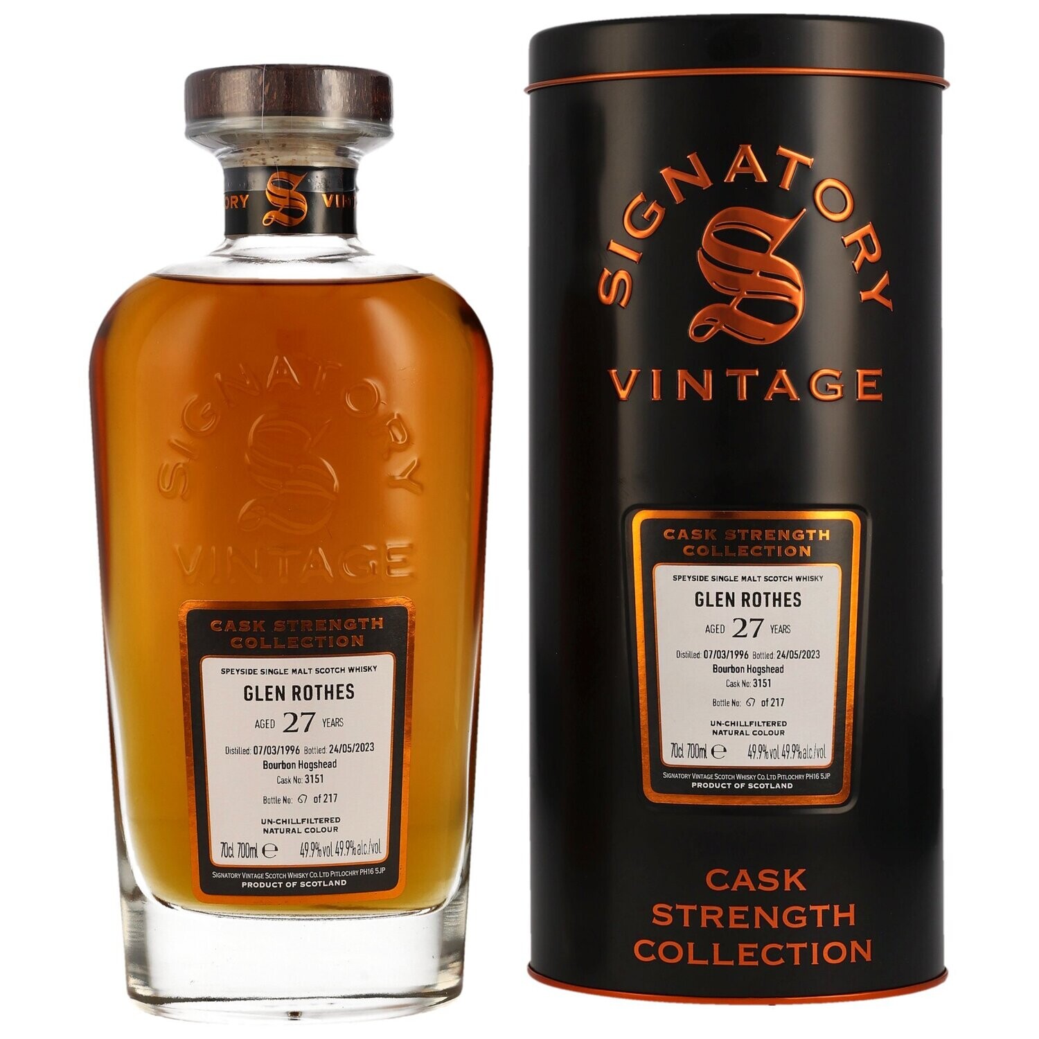 Glenrothes - 27 Jahre - 1996/2023 - Sig CS - Bourbon Hogshead #3151 - 49,9%