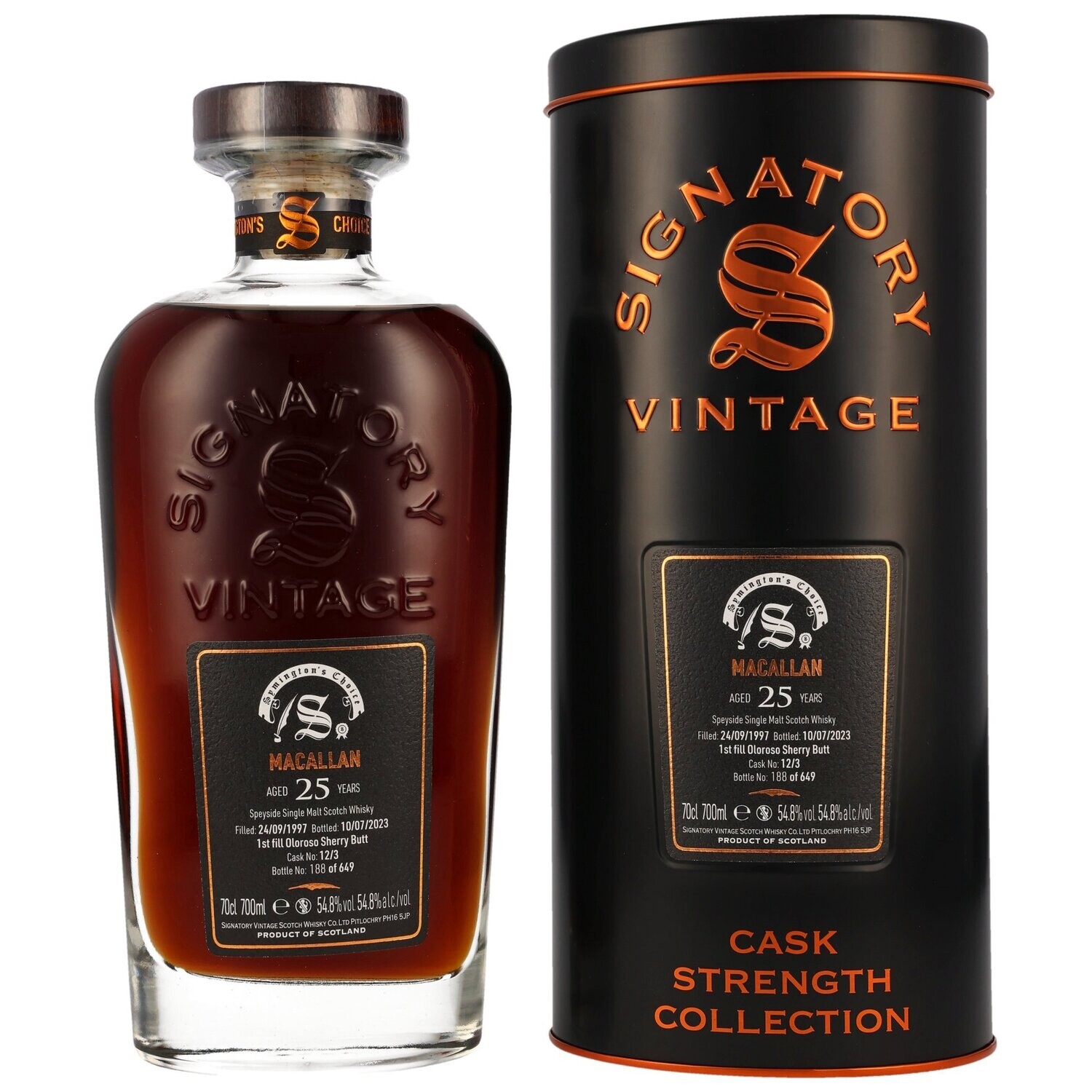 Macallan - 25 Jahre - 1995/2023 SV Symington´s Choice - 1. Fill Oloroso #12/3 - 54,8%