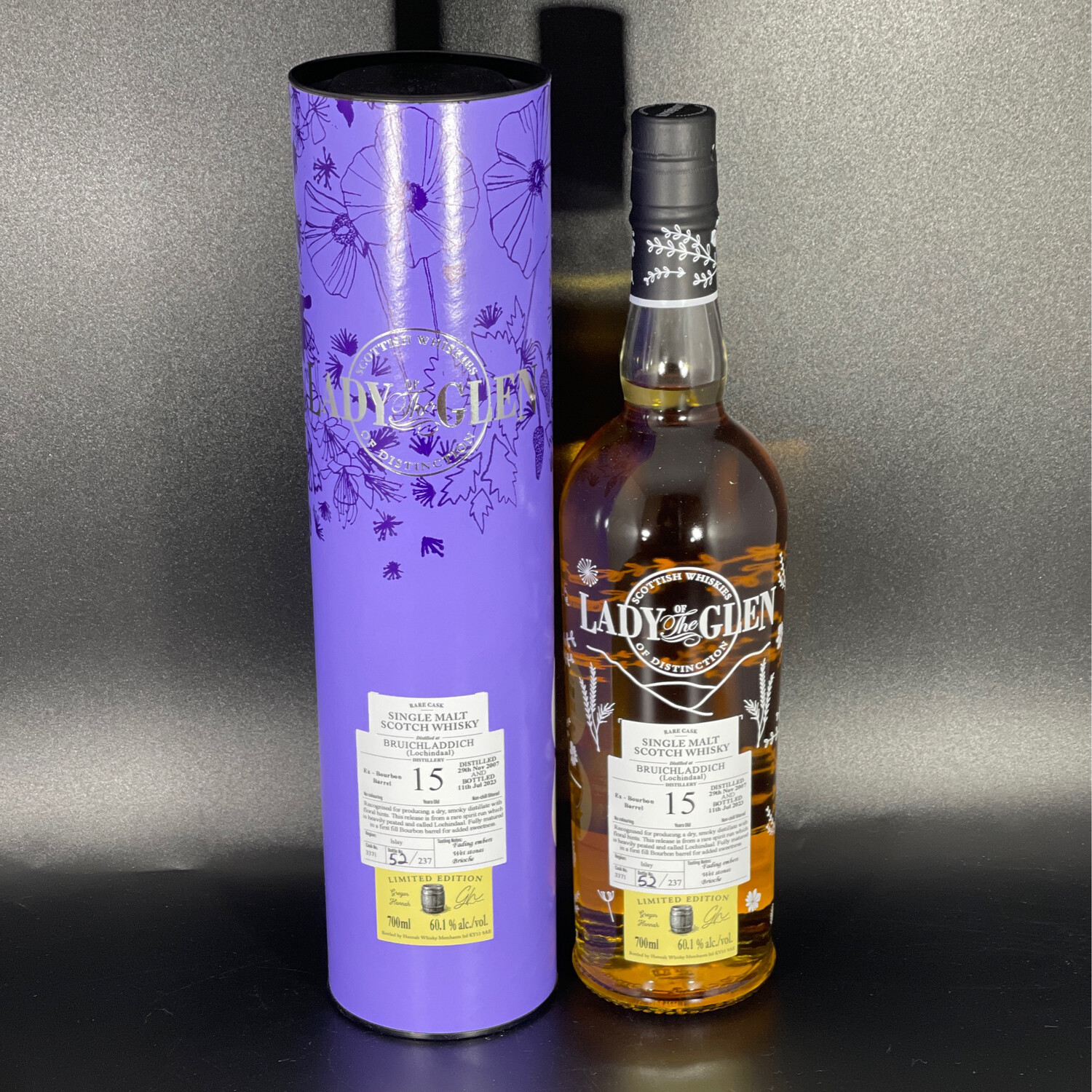 Lochindaal - Bruichladdich - 15 Jahre - 2007/2023 - Singlecask #3371 - Ex-Bourbon Barrel - 1 von 237 - 60,1% - Islay
