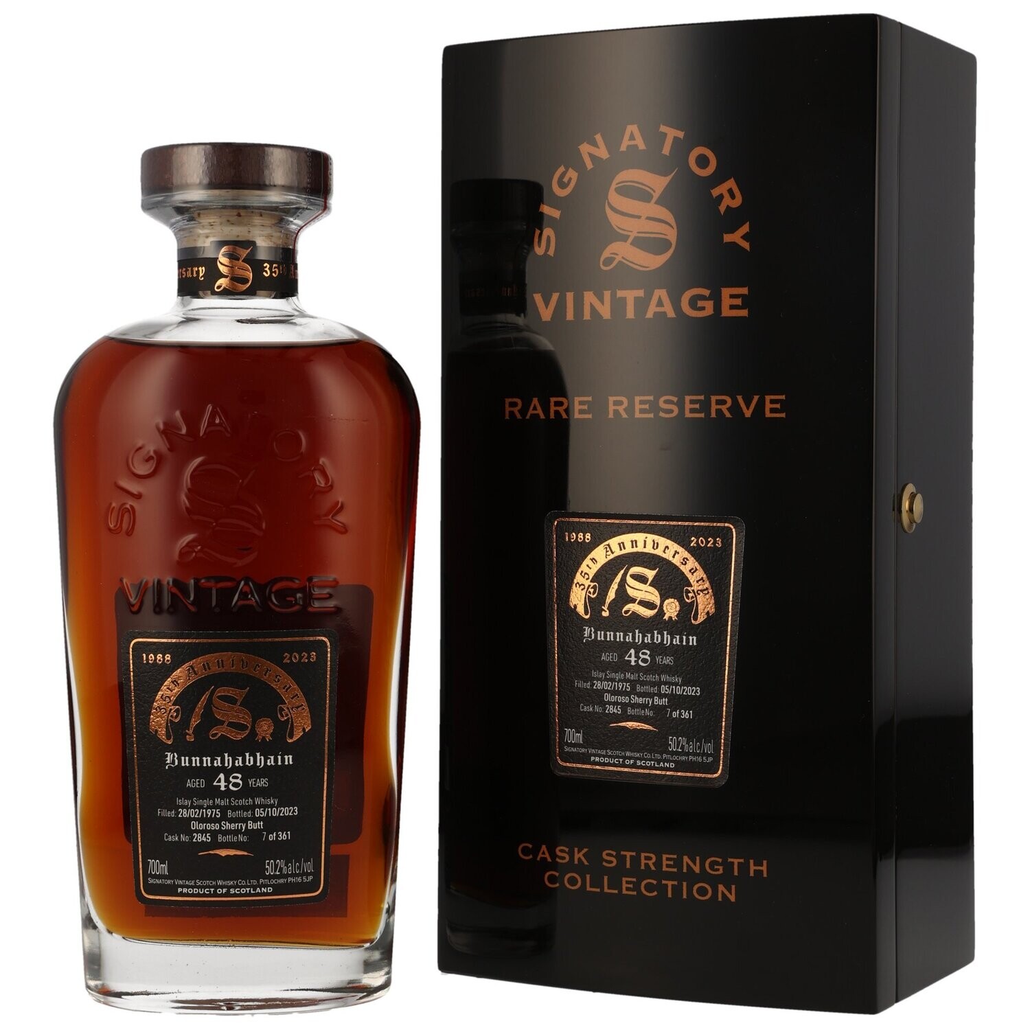 Bunnahabhain 1975/2023 - 48 Jahre Signatory Vintage 35th Anniversary - Oloroso Sherry Butt # 2845 - 50,2%