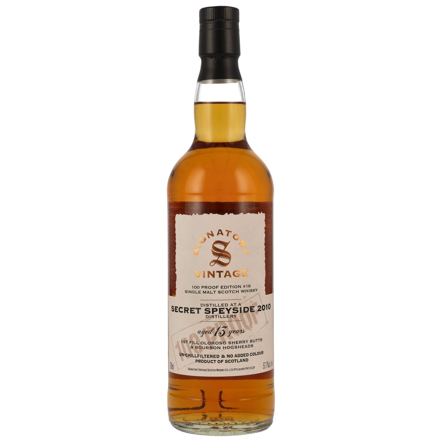 Secret Speyside - 13 Jahre - 2010/2024 - 100% Proof #16 - 57,1% - 1. Fill Sherry Butts