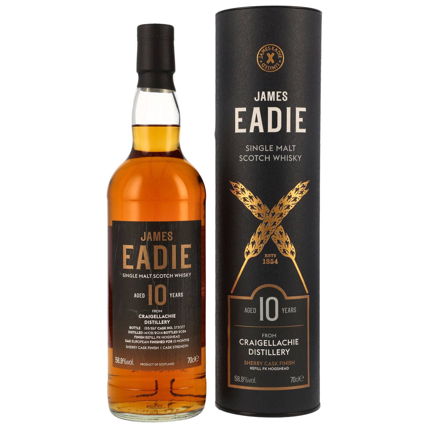 Craigellachie 2014/2024 - 10 Jahre - Refill PX Hogshead finish #373077 - James Eadie - 58,9%