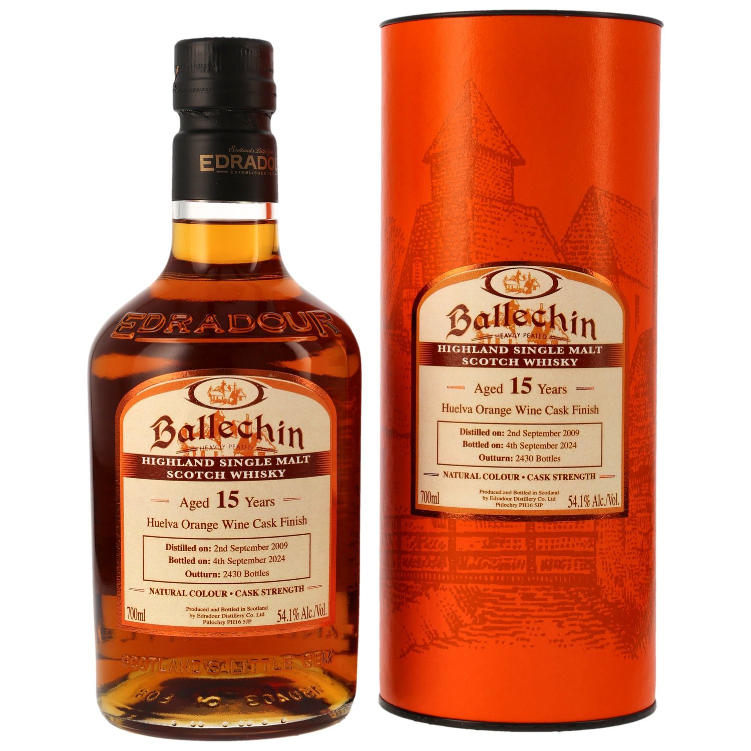 Ballechin 15 Jahre - 54,1% -0,7L - Edradour - Heavily Peated - Highland - 1. Fill Orange Wine Finish Ballechin 15 Jahre - 54,1% -0,7L - Edradour - Heavily Peated - Highland - 1. Fill Orange Wine Finish