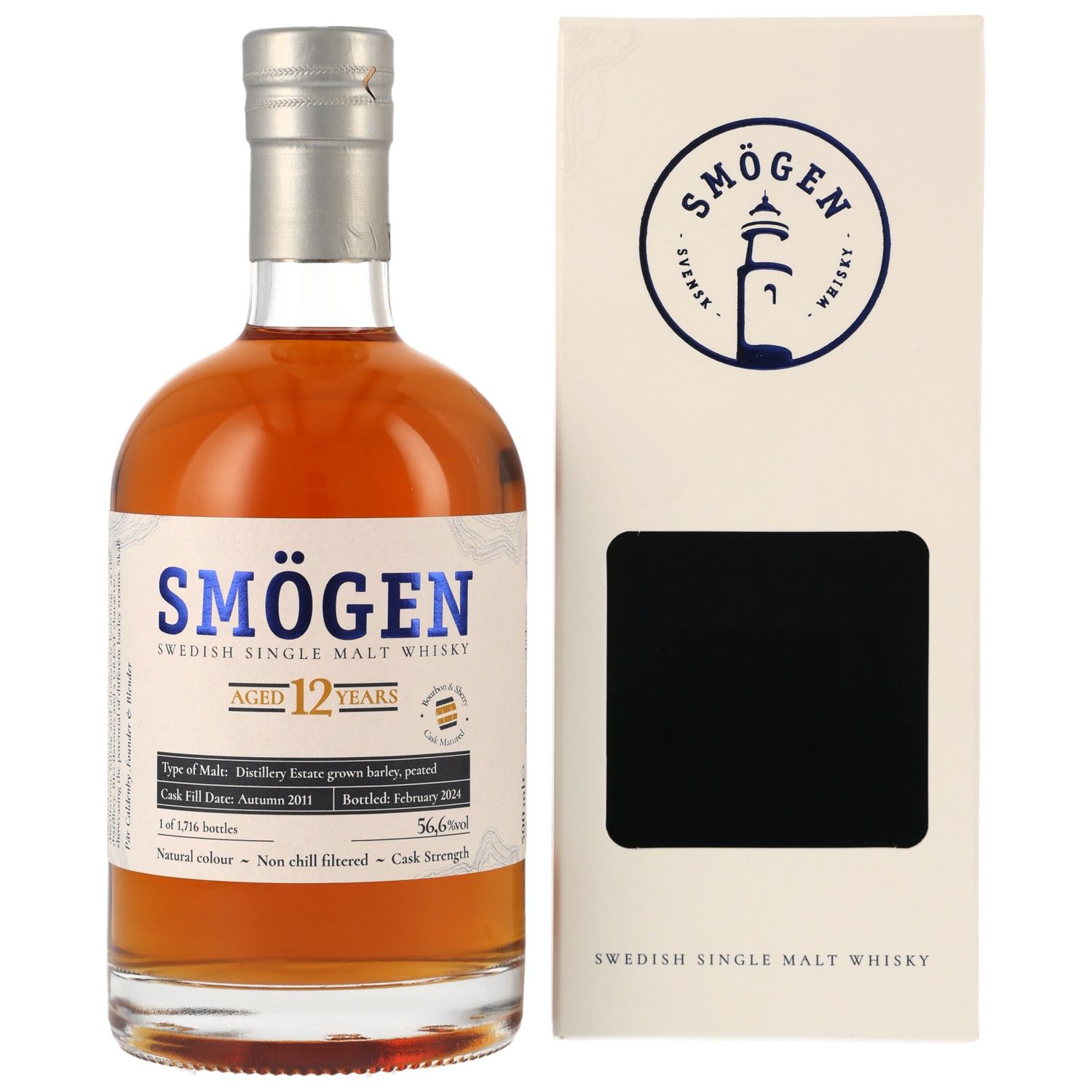 Smögen 12 y.o. - Distillery Estate Barley - 56,6% - 1. Fill Bourbon & Sherry Casks